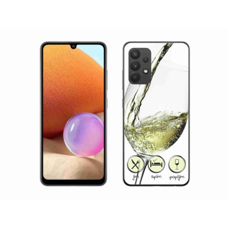 Gél tok mmCase mobiltelefonhoz Samsung Galaxy A32 4G - borospohár fehér