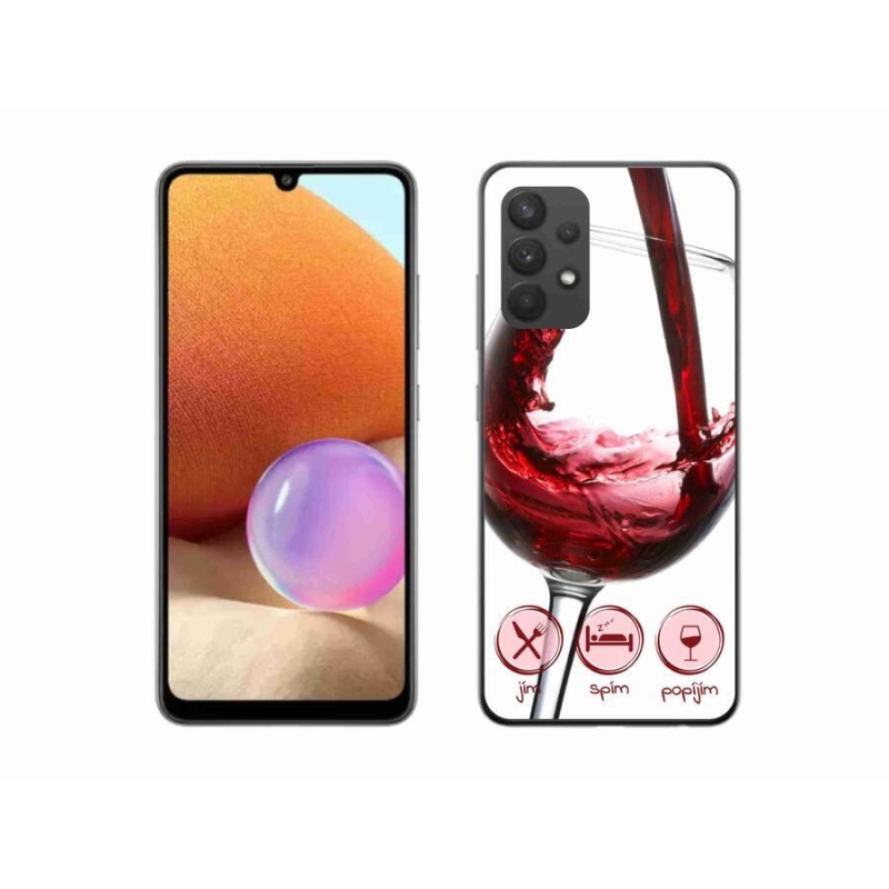 Gél tok mmCase mobiltelefonhoz Samsung Galaxy A32 4G - borospohár piros
