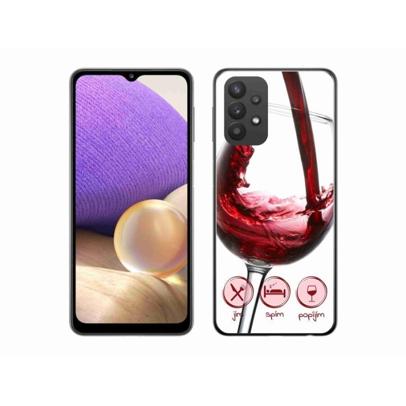 Gél tok mmCase mobiltelefonhoz Samsung Galaxy A32 5G - borospohár piros
