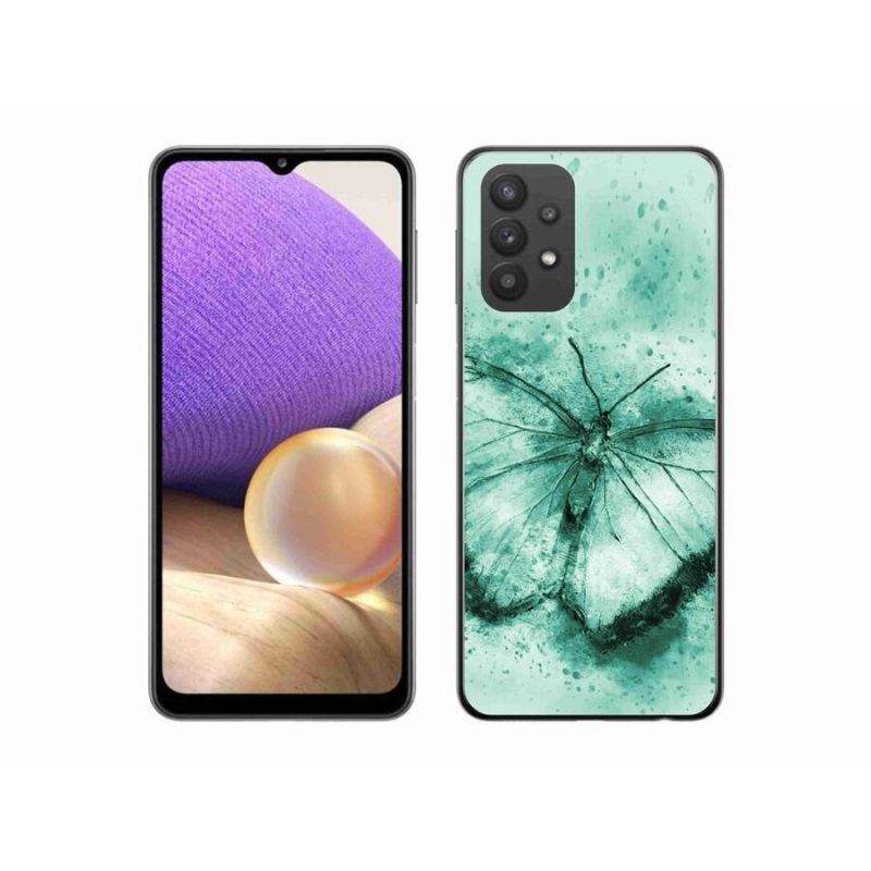 Gél tok mmCase a Samsung Galaxy A32 5G készülékhez - zöld pillangó