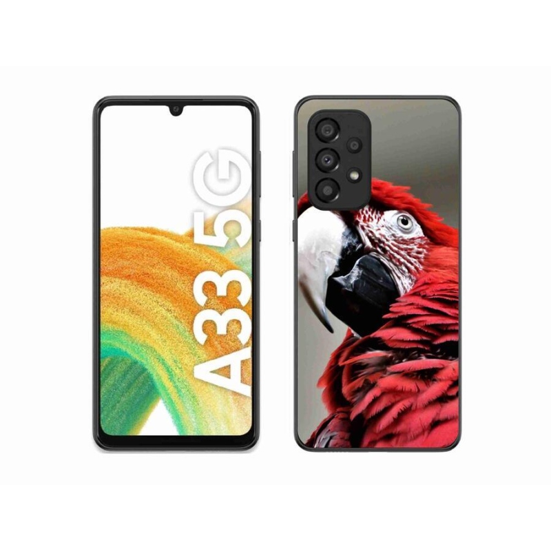 Gél tok mmCase a Samsung Galaxy A33 5G készülékhez - papagáj ara piros