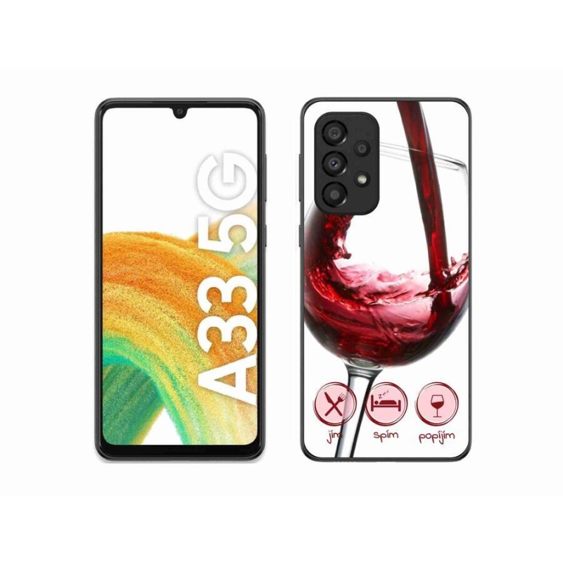 Gél tok mmCase mobiltelefonhoz Samsung Galaxy A33 5G - borospohár piros