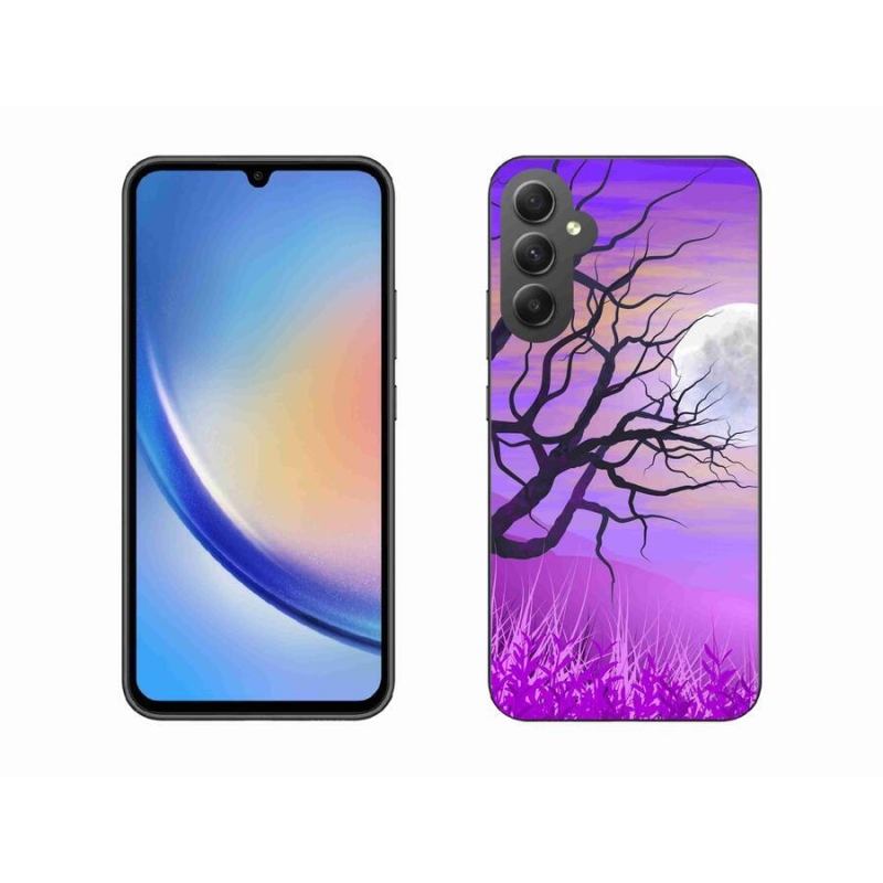 Gél tok mmCase a Samsung Galaxy A34 5G készülékhez - rajzfilmes kidőlt fa