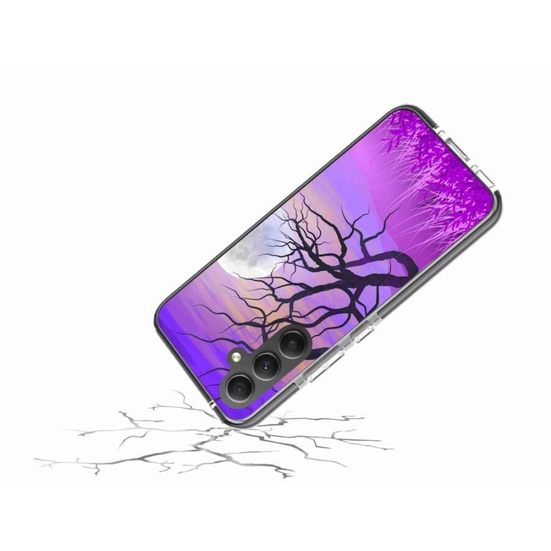 Gél tok mmCase a Samsung Galaxy A34 5G készülékhez - rajzfilmes kidőlt fa