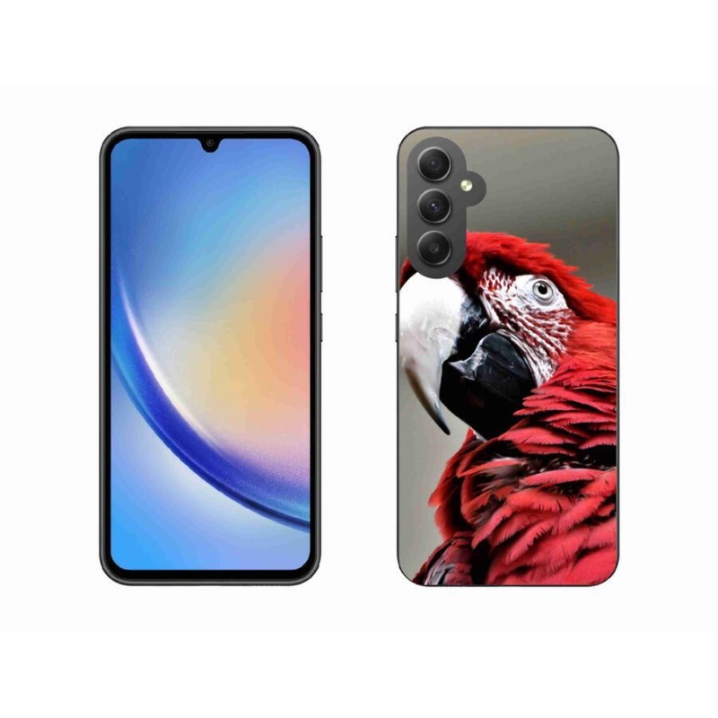 Gél tok mmCase a Samsung Galaxy A34 5G készülékhez - papagáj ara piros