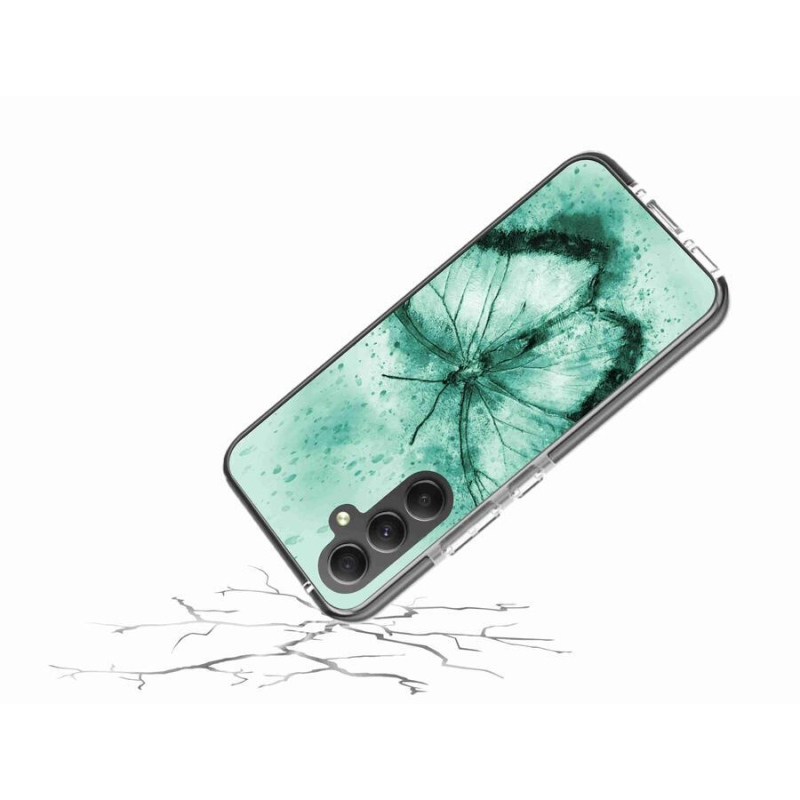 Gél tok mmCase a Samsung Galaxy A34 5G készülékhez - zöld pillangó