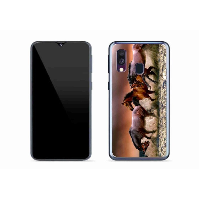 Gél tok mmCase mobiltelefonhoz Samsung Galaxy A40 - lovak 1