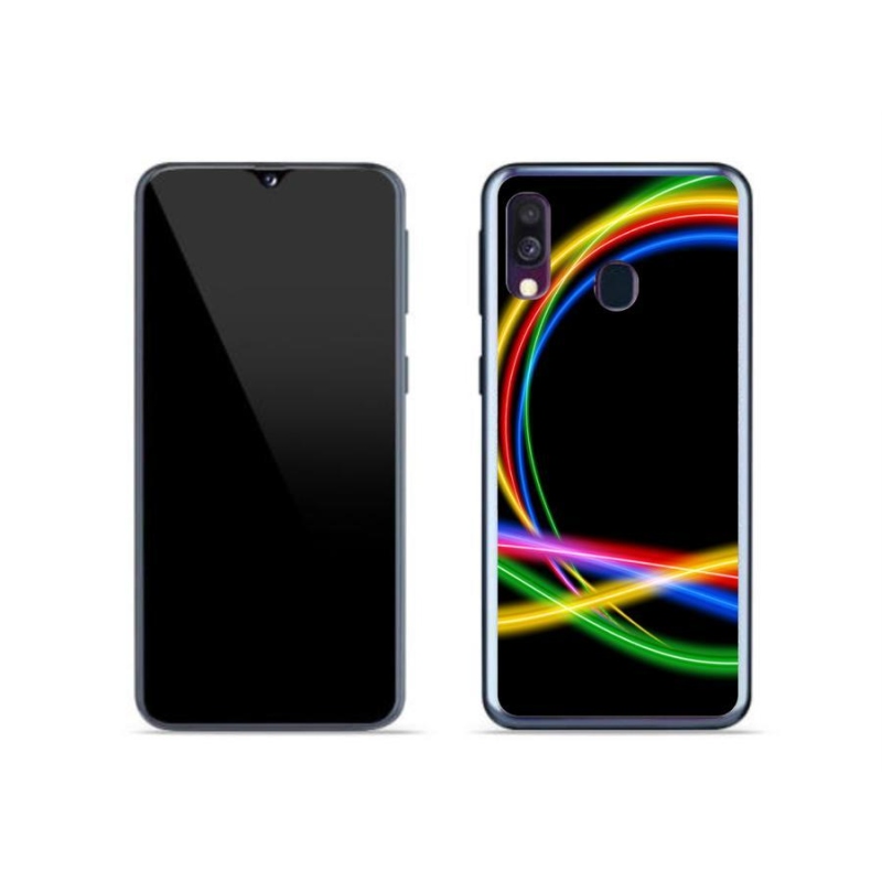 Gél tok mmCase Samsung Galaxy A40 készülékhez - neon körök