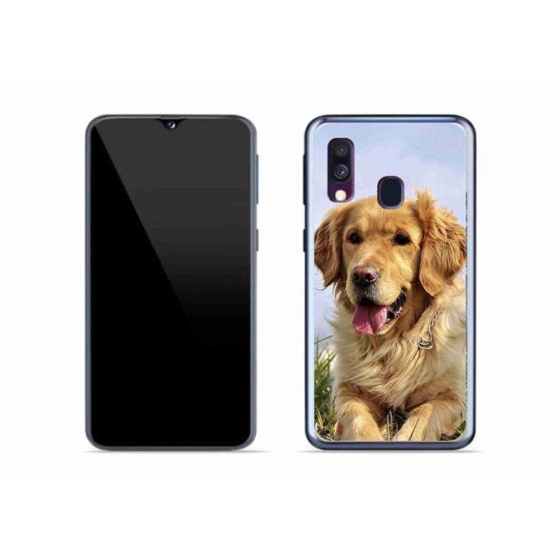 Gél tok mmCase mobiltelefonhoz Samsung Galaxy A40 - arany retriever