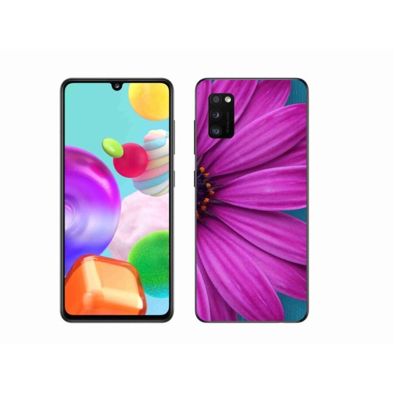 Gél tok mmCase mobiltelefonhoz Samsung Galaxy A41 - lila százszorszép