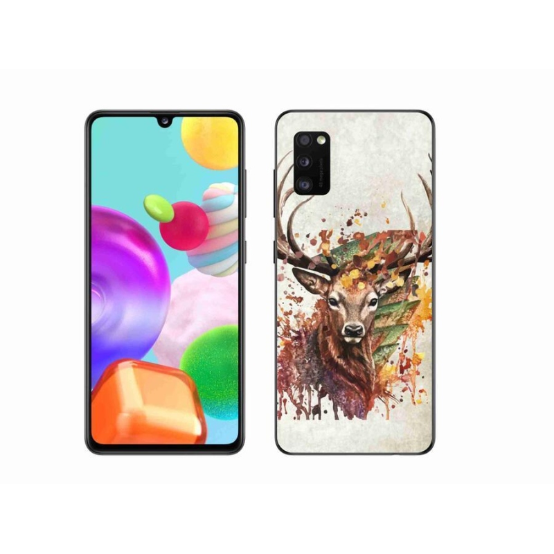 Gél tok mmCase mobiltelefonhoz Samsung Galaxy A41 - szarvas 1