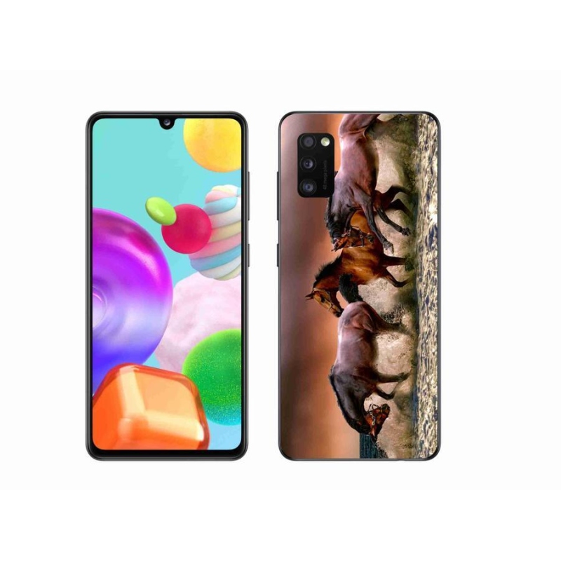Gél tok mmCase mobiltelefonhoz Samsung Galaxy A41 - lovak 1