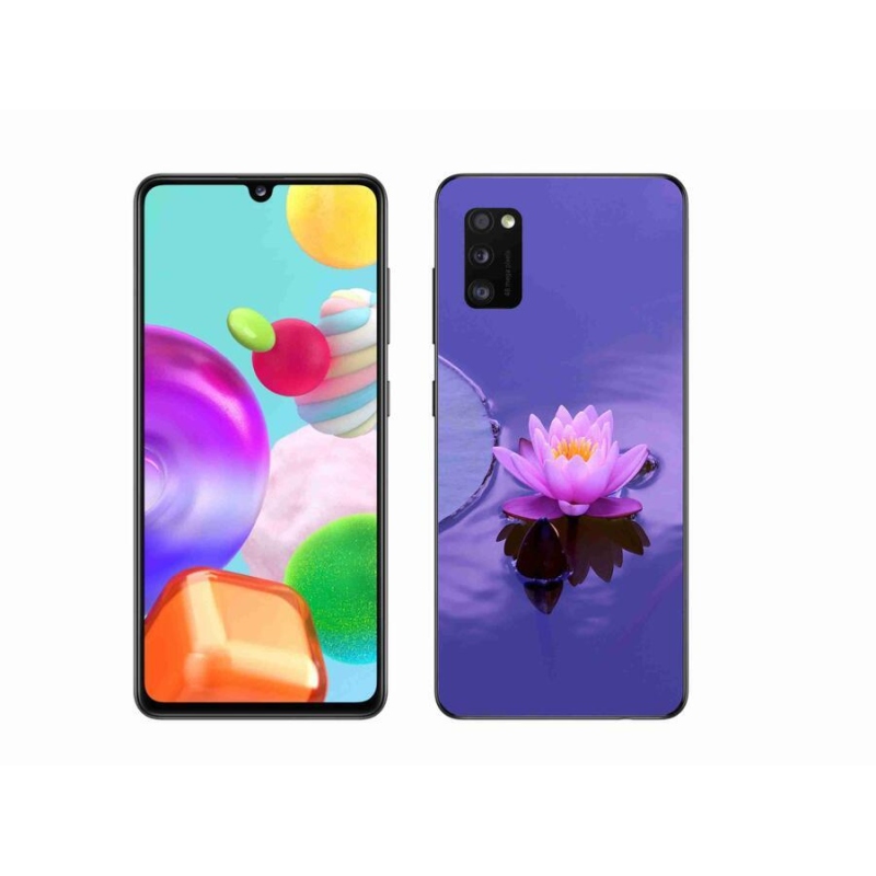 Gél tok mmCase mobiltelefonhoz Samsung Galaxy A41 - virág a felületen