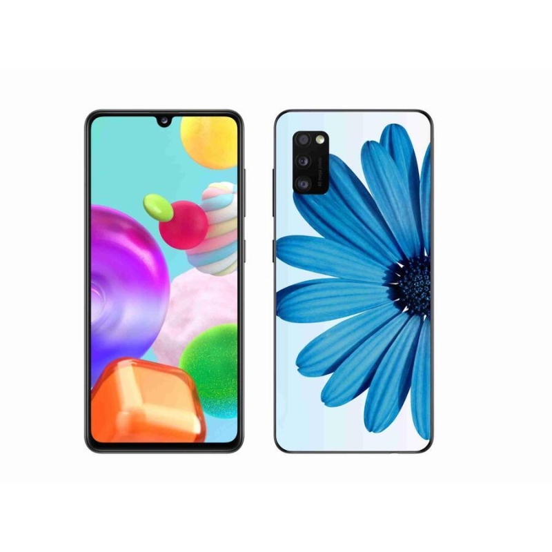 Gél tok mmCase mobiltelefonhoz Samsung Galaxy A41 - kék margaréta