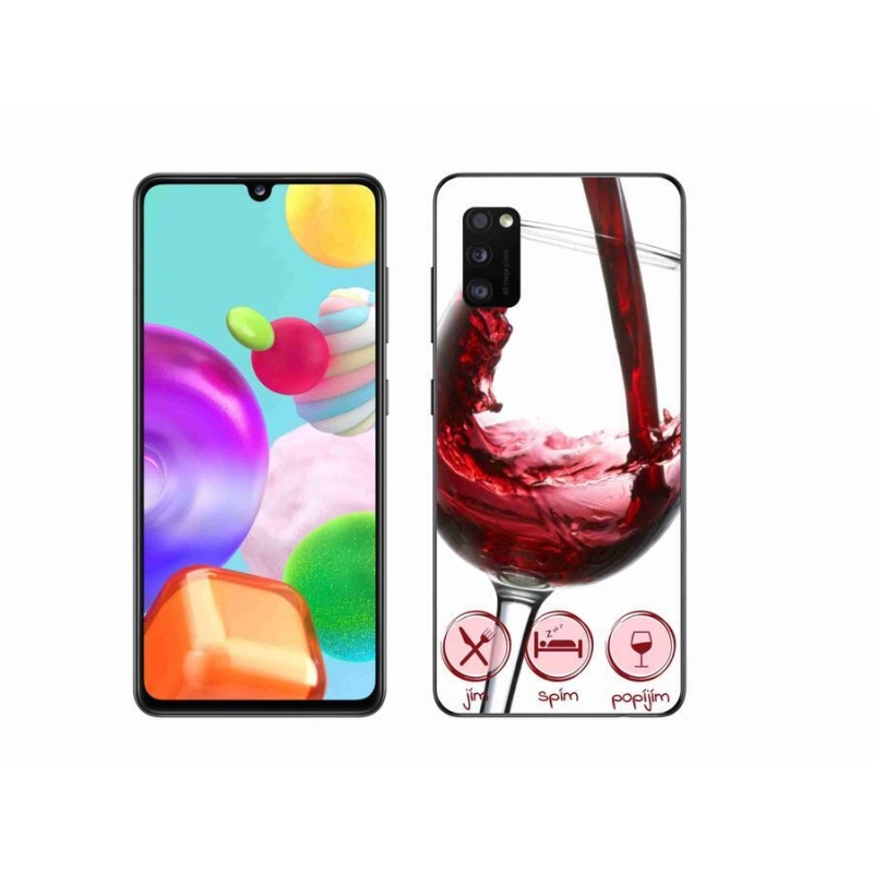 Gél tok mmCase mobiltelefonhoz Samsung Galaxy A41 - borospohár piros