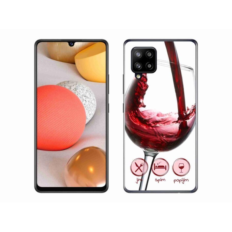Gél tok mmCase mobiltelefonhoz Samsung Galaxy A42 5G - borospohár piros