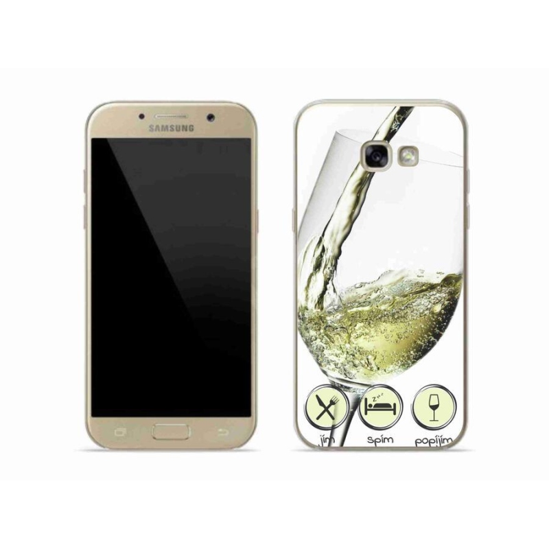 Gél tok mmCase mobiltelefonhoz Samsung Galaxy A5 (2017) - borospohár fehér