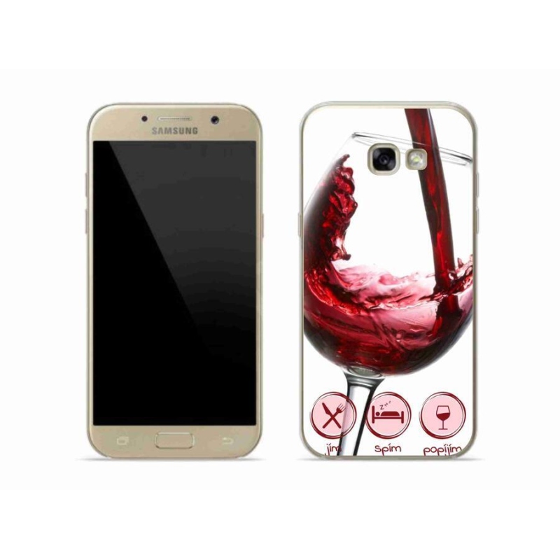 Gél tok mmCase mobiltelefonhoz Samsung Galaxy A5 (2017) - borospohár piros