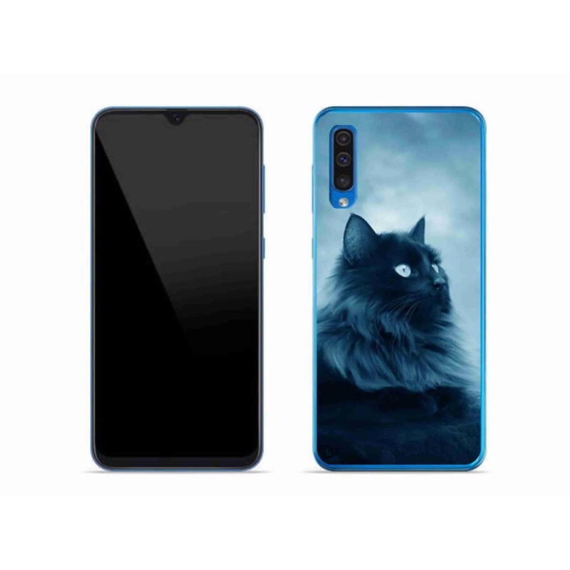 Gél tok mmCase a Samsung Galaxy A50 készülékhez - fekete macska 1