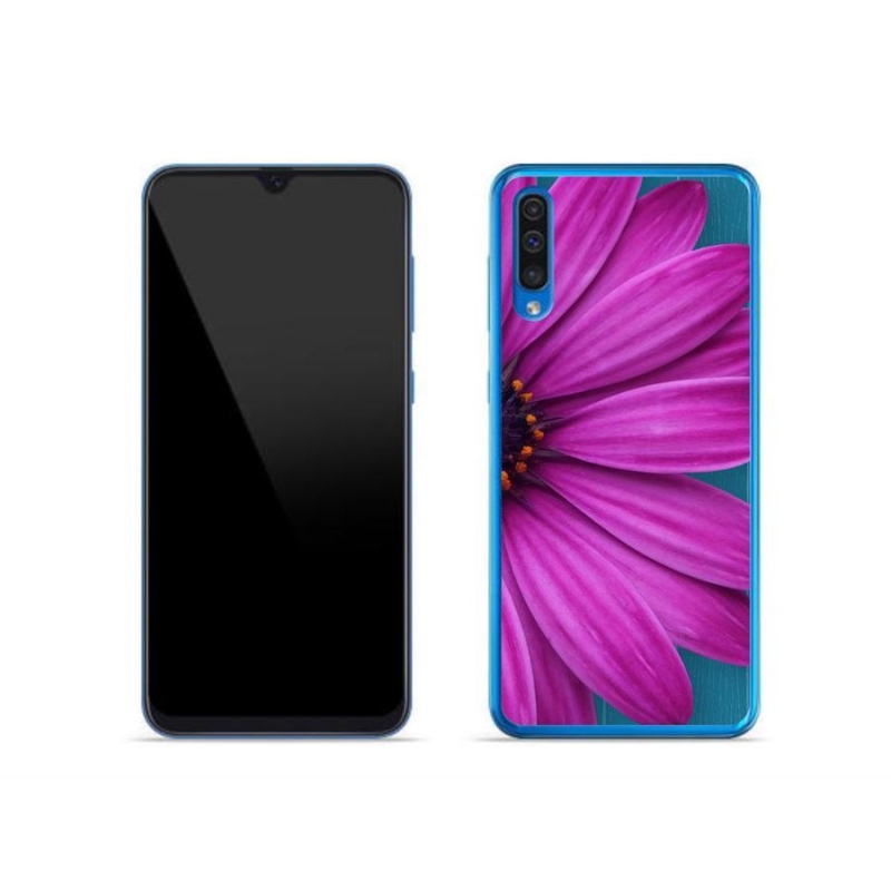 Gél tok mmCase mobiltelefonhoz Samsung Galaxy A50 - lila margaréta