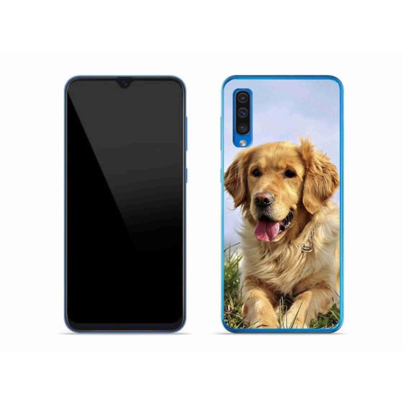 Gél tok mmCase mobiltelefonhoz Samsung Galaxy A50 - arany retriever