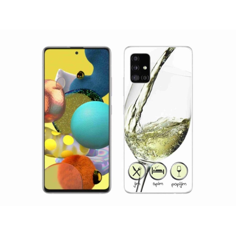 Gél tok mmCase mobiltelefonhoz Samsung Galaxy A51 5G - borospohár fehér
