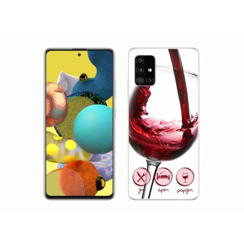 Gél tok mmCase mobiltelefonhoz Samsung Galaxy A51 5G - borospohár piros