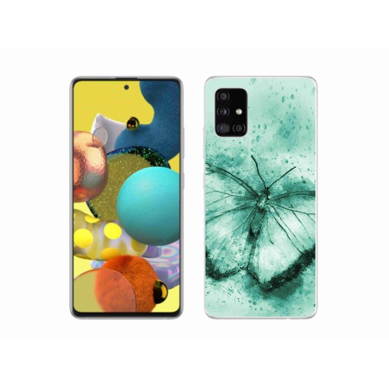 Gél tok mmCase a Samsung Galaxy A51 5G készülékhez - zöld pillangó