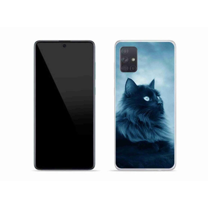 Gél tok mmCase mobiltelefonhoz Samsung Galaxy A51 - fekete macska 1