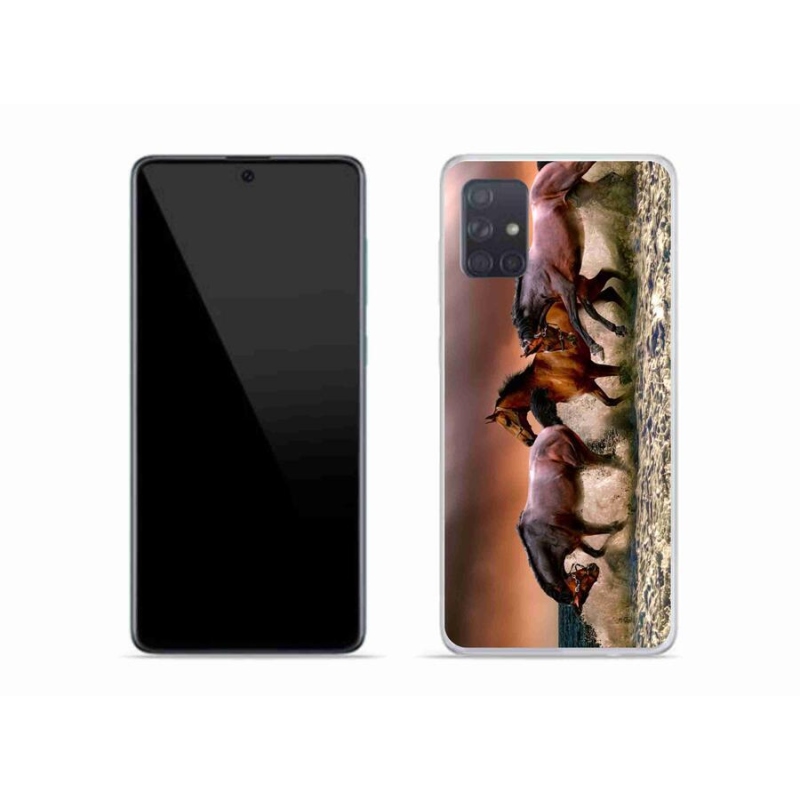 Gél tok mmCase mobiltelefonhoz Samsung Galaxy A51 - lovak 1