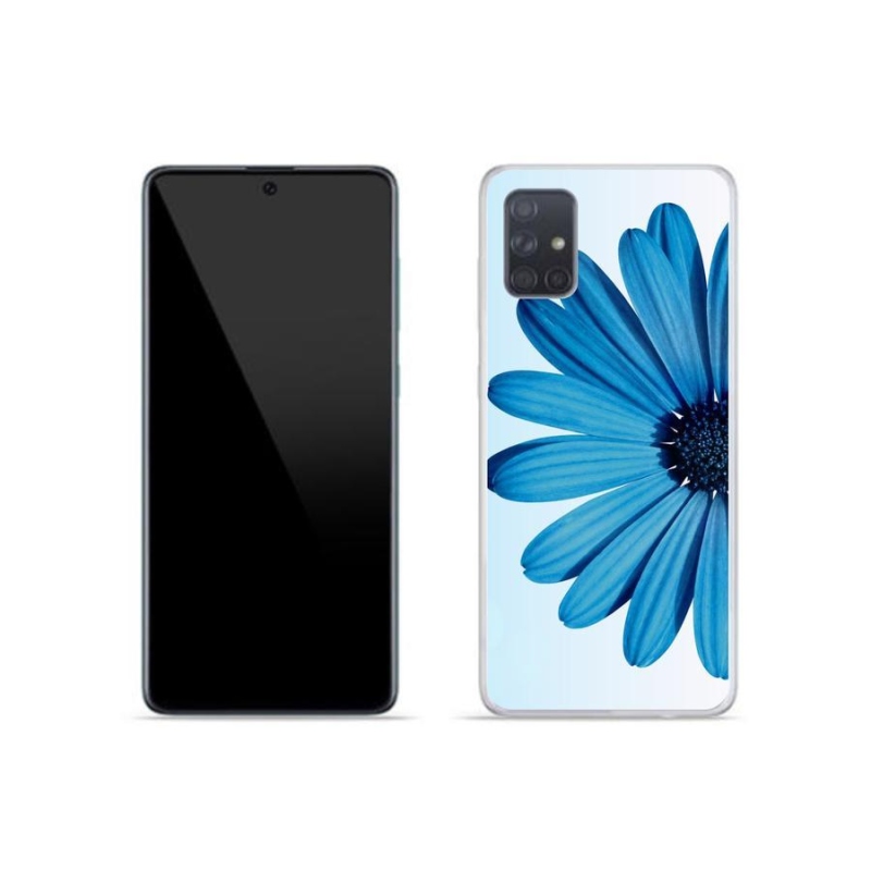 Gél tok mmCase mobiltelefonhoz Samsung Galaxy A51 - kék margaréta