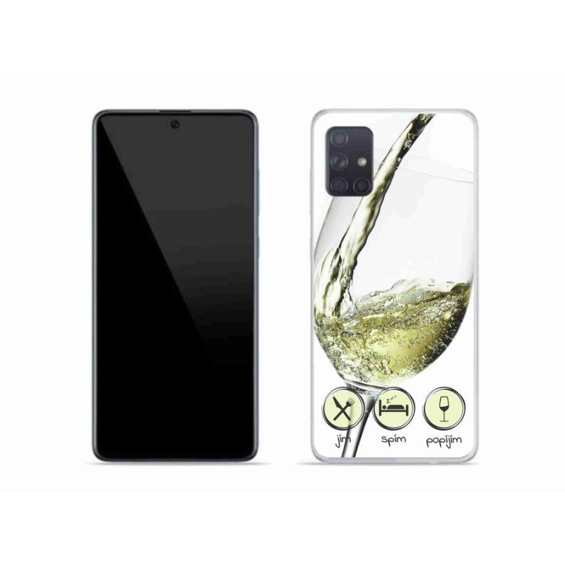 Gél tok mmCase mobiltelefonhoz Samsung Galaxy A51 - borospohár fehér