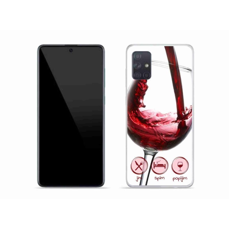 Gél tok mmCase mobiltelefonhoz Samsung Galaxy A51 - borospohár piros