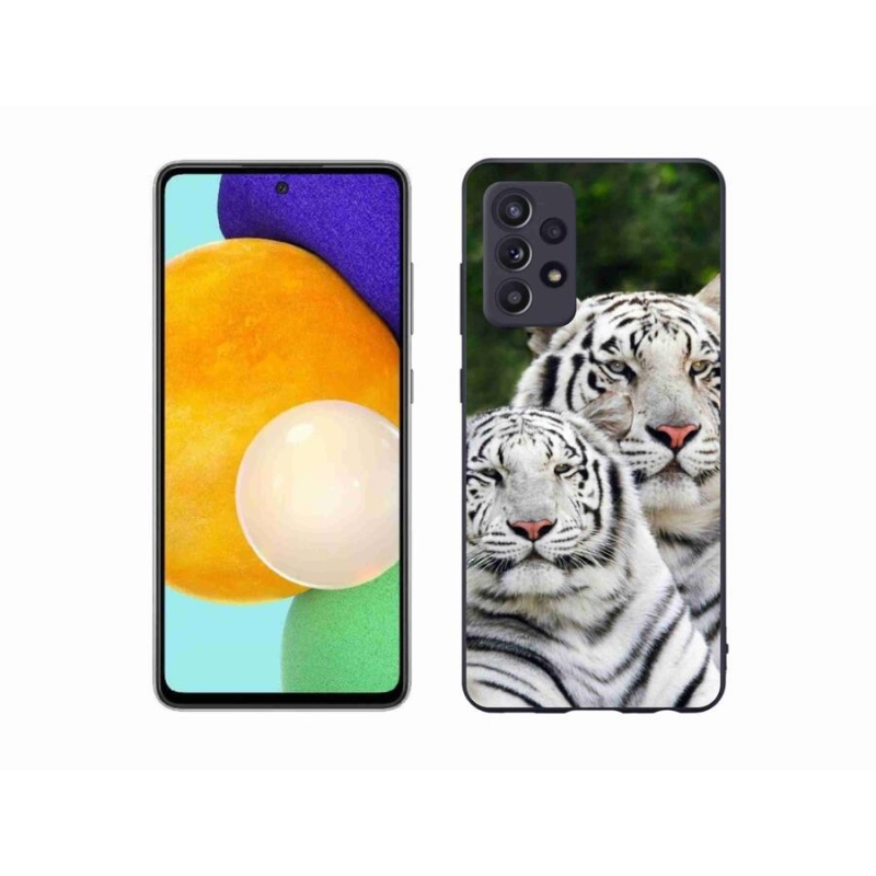 Gél tok mmCase Samsung Galaxy A52s 5G - fehér tigrisek