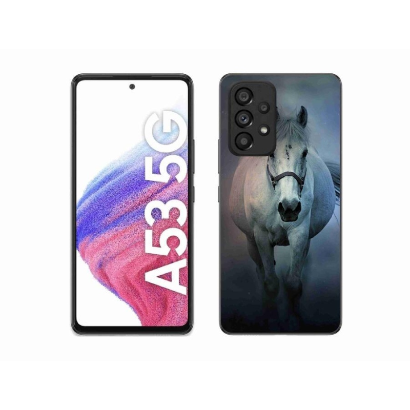 Gél tok mmCase Samsung Galaxy A53 5G - futó fehér ló - Samsung Galaxy A53 5G - futó fehér ló