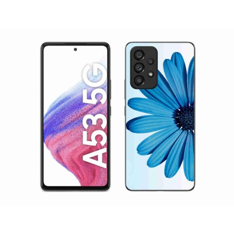 Gél tok mmCase a Samsung Galaxy A53 5G készülékhez - kék színű margaréta