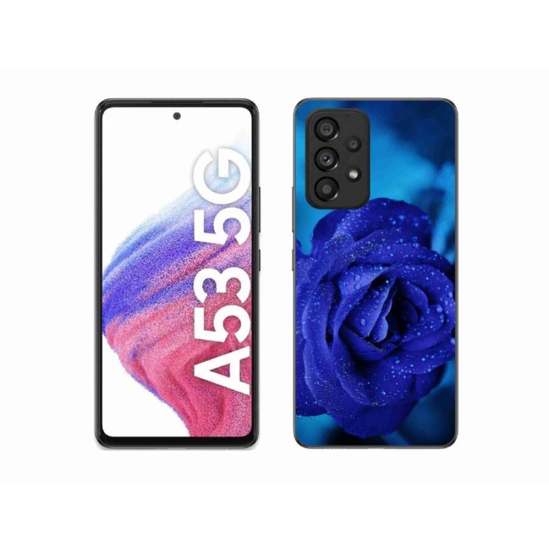 Gél tok mmCase Samsung Galaxy A53 5G - kék rózsa