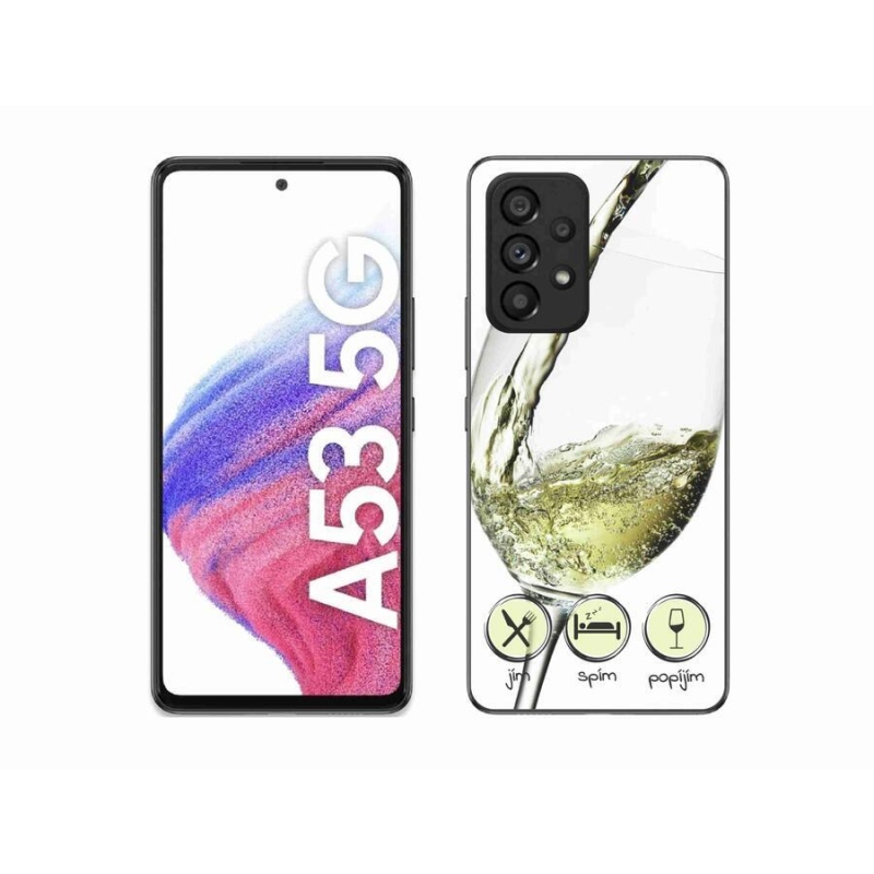Gél tok mmCase mobiltelefonhoz Samsung Galaxy A53 5G - borospohár fehér