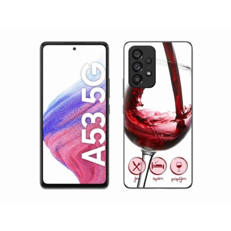 Gél tok mmCase mobiltelefonhoz Samsung Galaxy A53 5G - borospohár piros