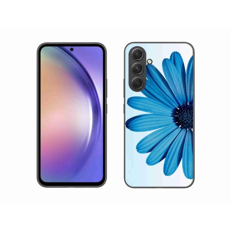 Gél tok mmCase a Samsung Galaxy A54 5G készülékhez - kék színű margaréta