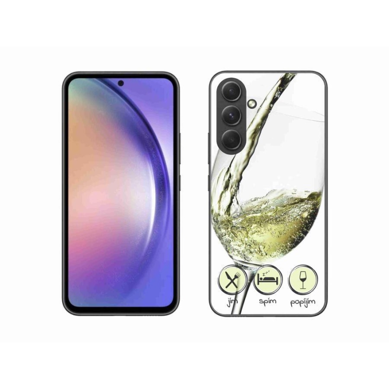 Gél tok mmCase mobiltelefonhoz Samsung Galaxy A54 5G - borospohár fehér