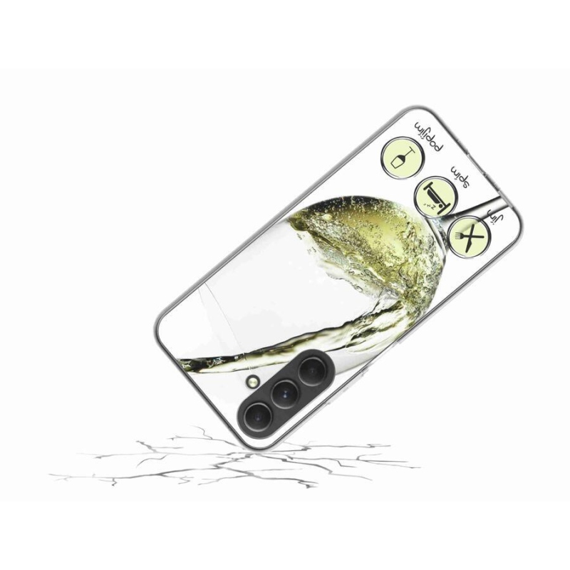 Gél tok mmCase mobiltelefonhoz Samsung Galaxy A54 5G - borospohár fehér