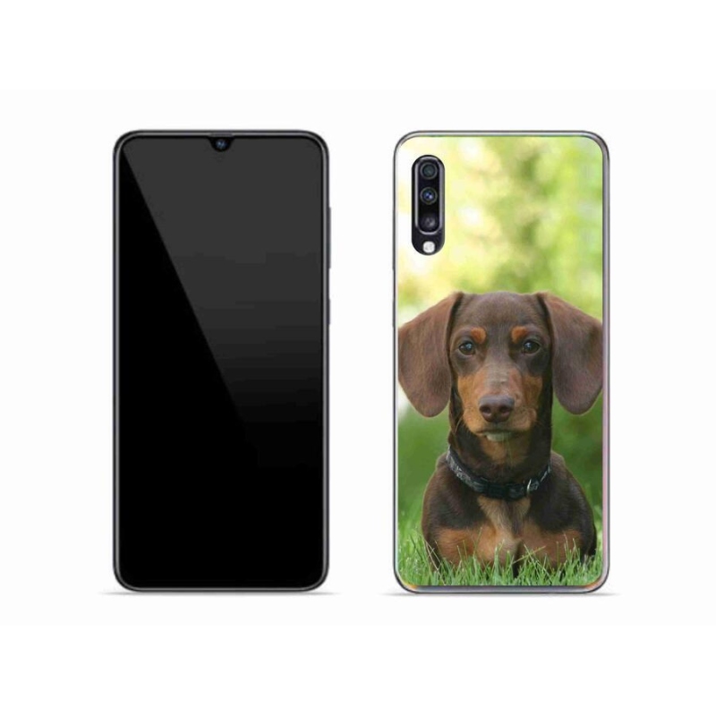 Gél tok mmCase Samsung Galaxy A70 készülékhez - barna tacskó
