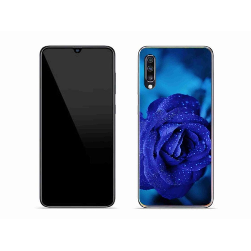 Gél tok mmCase Samsung Galaxy A70 készülékhez - kék rózsa