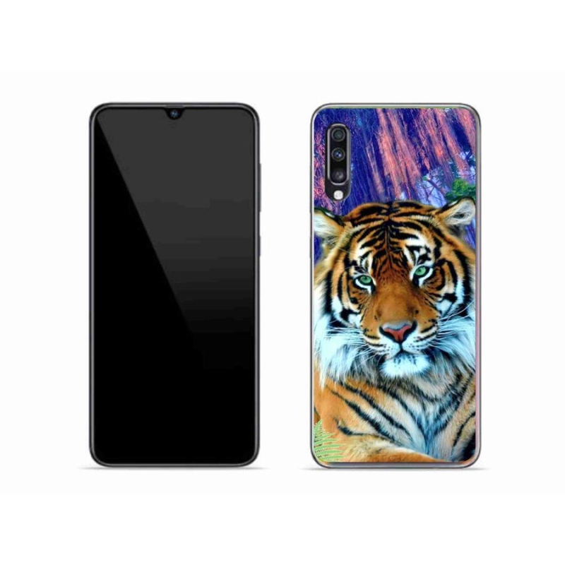 Gél tok mmCase mobiltelefonhoz Samsung Galaxy A70 - tigris