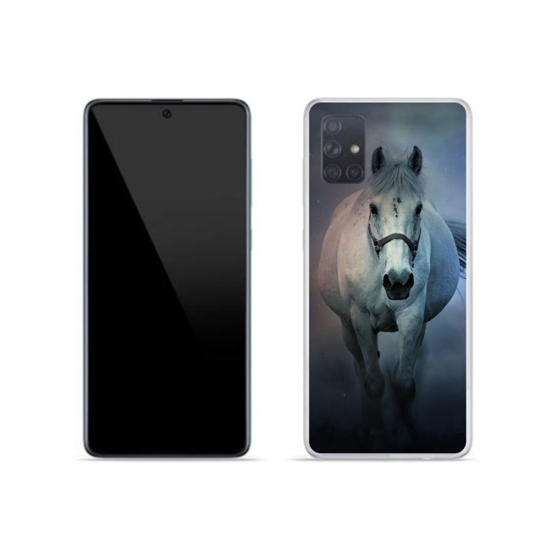 Gél tok mmCase a Samsung Galaxy A71 készülékhez - futó fehér ló