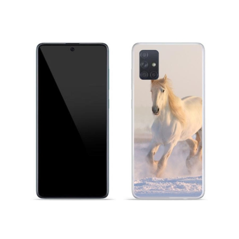 Gél tok mmCase mobiltelefonhoz Samsung Galaxy A71 - ló a hóban