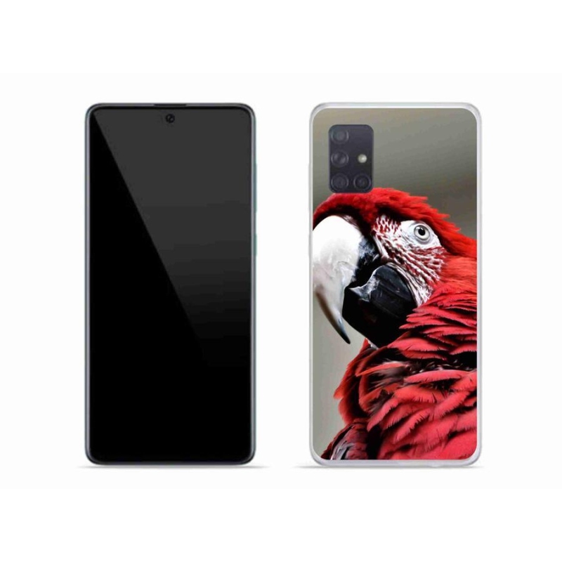 Gél tok mmCase mobiltelefonhoz Samsung Galaxy A71 - papagáj ara piros