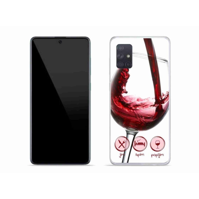 Gél tok mmCase mobiltelefonhoz Samsung Galaxy A71 - borospohár piros