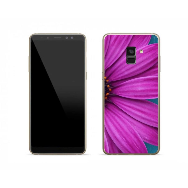 Gél tok mmCase mobiltelefonhoz Samsung Galaxy A8 (2018) - lila margaréta